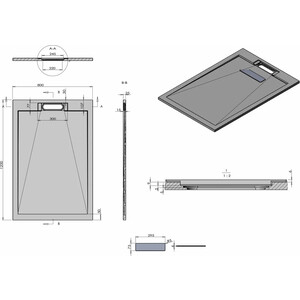 Душевой поддон Vincea VST-4SRL 120х80 с сифоном, белый матовый (VST-4SRL8012W, Vsph-D611)