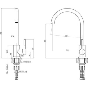 Смеситель для кухни Haiba HB304-3 нержавеющая сталь (HB70304-3)