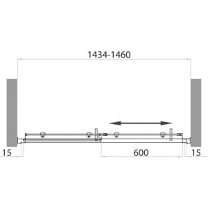 Душевая дверь BelBagno Uno BF-1 145х190 рифленая Punto, хром (UNO-BF-1-145-P-Cr)