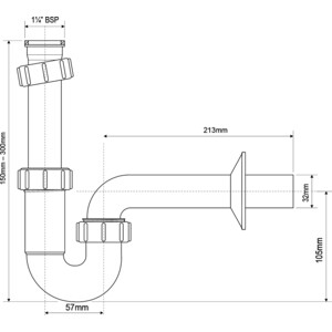 Сифон для раковины McAlpine 1 1/4 D32 (MRW8)