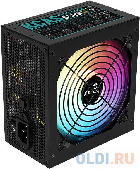 Блок питания Aerocool ATX 650W KCAS PLUS GOLD 650W ARGB 80+ gold 24+2x(4+4) pin APFC 120mm fan 6xSATA RTL