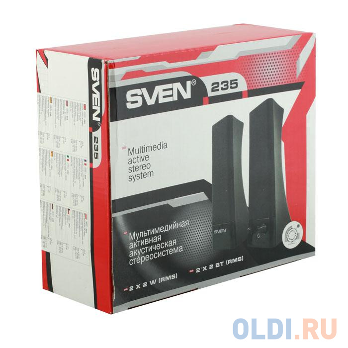 Колонки Sven 235  2.0  2х2Вт  	 100-20000Гц