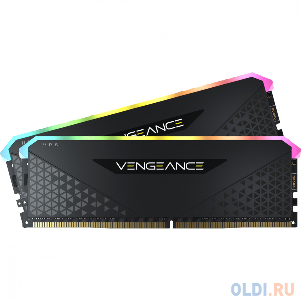 Память оперативная/ Corsair DDR4, 3200MHz 16GB 2x8GB Dimm, Unbuffered, 16-20-20-38, XMP 2.0, Vengeance RGB RS, RGB LED, Black PCB, 1.35V, for AMD Ryze