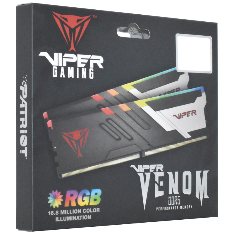 Модуль памяти Patriot Memory Viper Venom RGB DDR 5 DIMM PC5-59200 7400Mhz CL36 - 32Gb (2x16Gb) PVVR532G740C36K