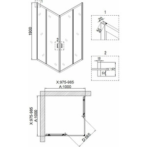 Душевой уголок Niagara Nova 100x100 прозрачный, черный (NG- 6809-08 BLACK)