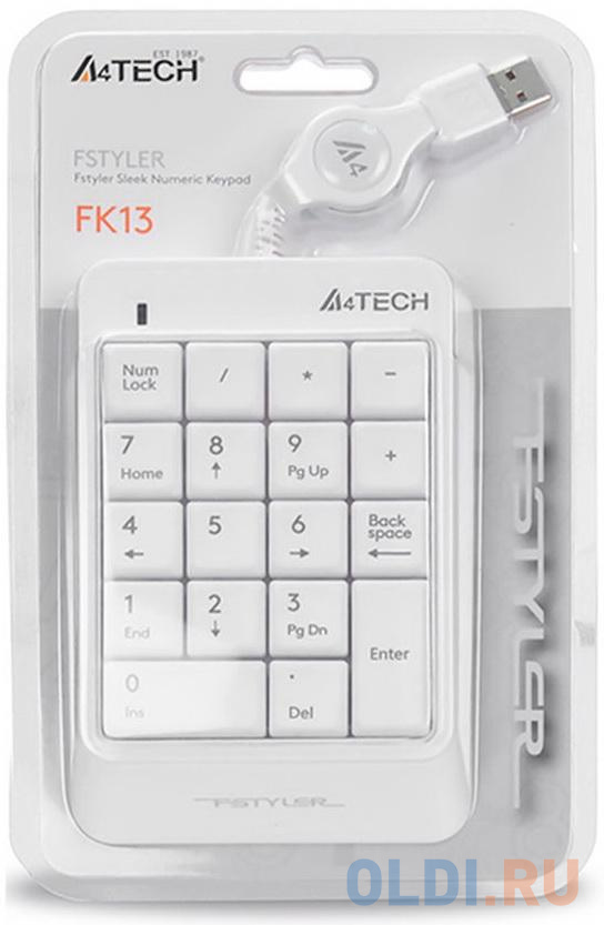 Клавиатура A4TECH Fstyler FK13 White USB