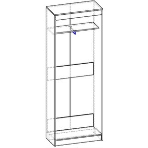 Шкаф купе БАРОНС ГРУПП РИФ-2 зеркало вариант 6 250x80х40 в Москвe