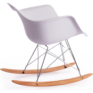 Кресло-качалка TetChair Cindy (mod. C1025A) пластик/металл/дерево белый 018 /натуральный