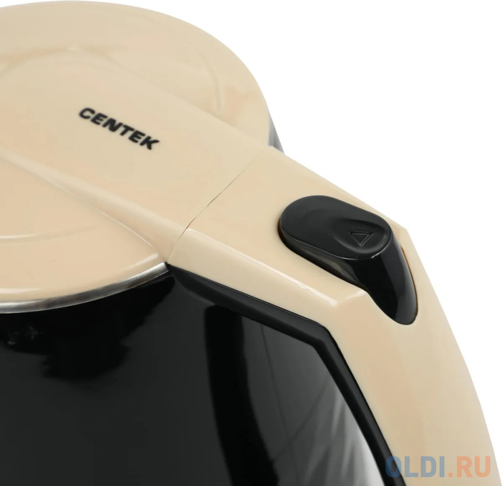 Чайник электрический CENTEK CT-0025, 2000Вт, черный и бежевый в Москвe