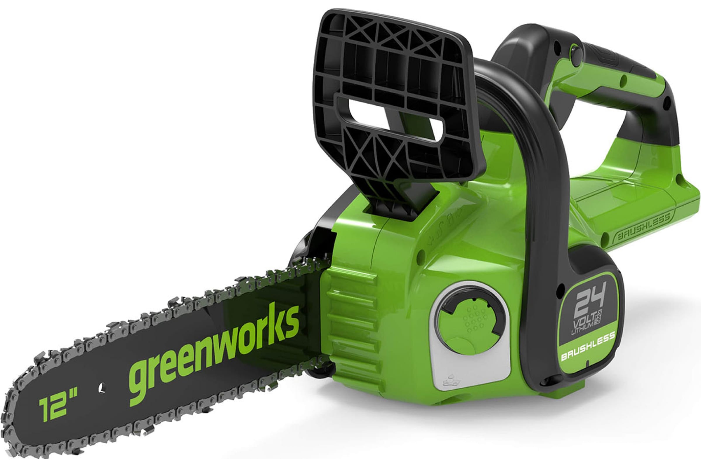 Пила цепная Greenworks GD24CS30, шина 30см, шаг 3/8 дюйма, аккумуляторная, 24В, Li-Ion, 2.6кг, без АКБ и ЗУ (2007007)
