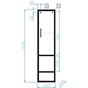 Пенал Style line Лофт 30 Бетон (4650134471274) в Москвe