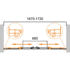 Душевая дверь Cezares Molveno BF-2 170x190 рифленая Punto, хром (MOLVENO-BF-2-170-P-Cr)