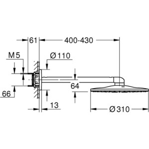 Верхний душ Grohe Rainshower SmartActive для 26483/26484, матовый никель (26475EN0)