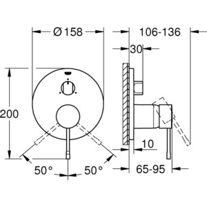 Смеситель для ванны Grohe Essence с механизмом (24092001, 35600000)