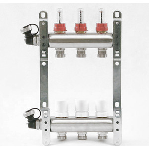 Коллекторная группа Uni-Fitt 1''х3/4'' 3 выходов с расходомерами и термостатическими вентилями (450I4303)