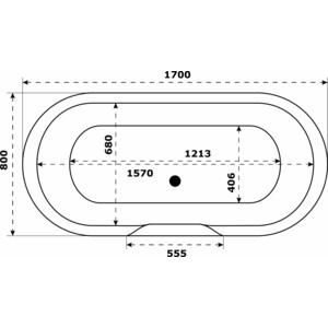 Ванна из литого мрамора Good Door Венеция 170х80 серая (ВА00004)