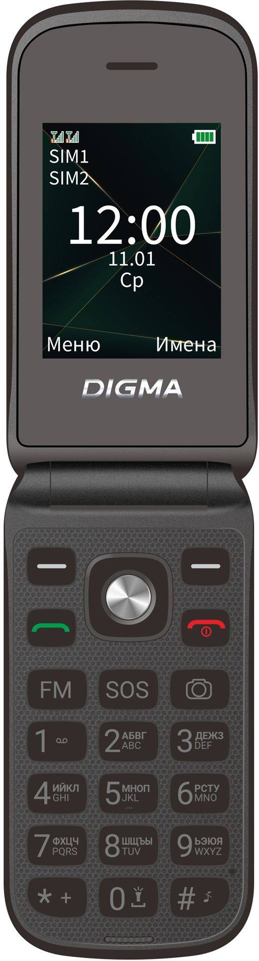 Мобильный телефон Digma VOX FS241 0.128ГБ черный