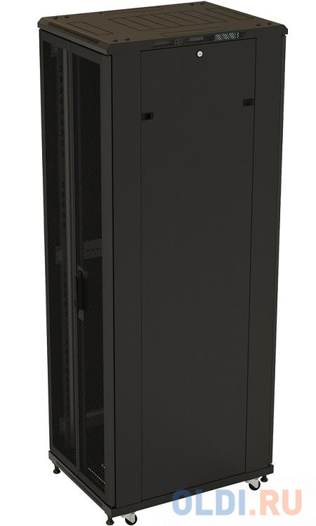Hyperline TTB-4781-DD-RAL9004 Шкаф напольный 19-дюймовый, 47U, 2277x 800х 1000 мм (ВхШхГ), передняя и задняя распашные перфорированные двери (75%), ру