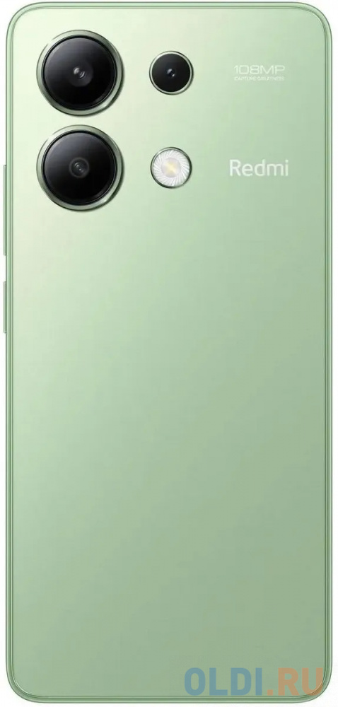 Redmi Note 13 Mint Green (23124RA7EO), 16,9 cm (6.67") 20:9 2400 x 1080, 4 x 2.8 ГГц + 4 x 1.9 ГГц, 8 Core, 6 GB, 128 GB, 108 МП+ 8 МП + 2 МП/16M