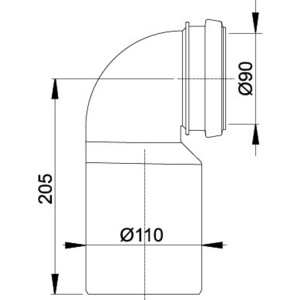 Колено стока AlcaPlast 90/110 (M906)