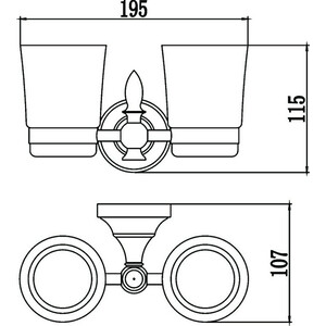 Стакан для ванной Savol серия 68b двойной, золото (S-06868B)