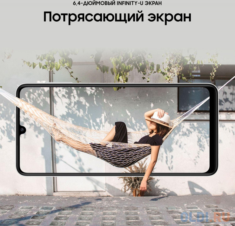 Смартфон Samsung SM-A225F Galaxy A22 64Gb 4Gb белый моноблок 3G 4G 2Sim 6.4" 720x1600 Android 11 48Mpix 802.11 b/g/n/ac NFC GPS GSM900/1800 GSM19