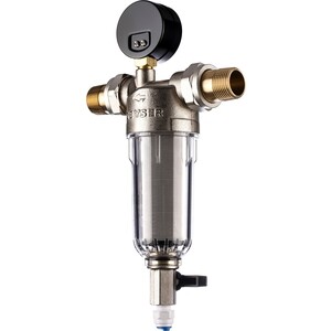 Фильтр предварительной очистки Гейзер Бастион 112 3/4'' (с манометром, для холодной воды, d60) (32671)
