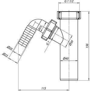 Отвод стиральной машины АНИ пласт 1 1/2х40 (M140)