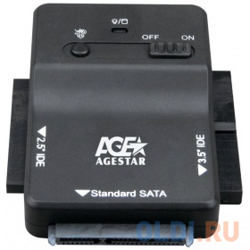 Док станция для HDD/SSD SATA AgeStar 3FBCP IDE пластик черный