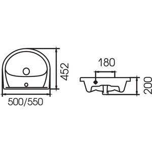 Раковина Cersanit Erica 55х45 (S-UM-ERI55/1-w) (60942) в Москвe