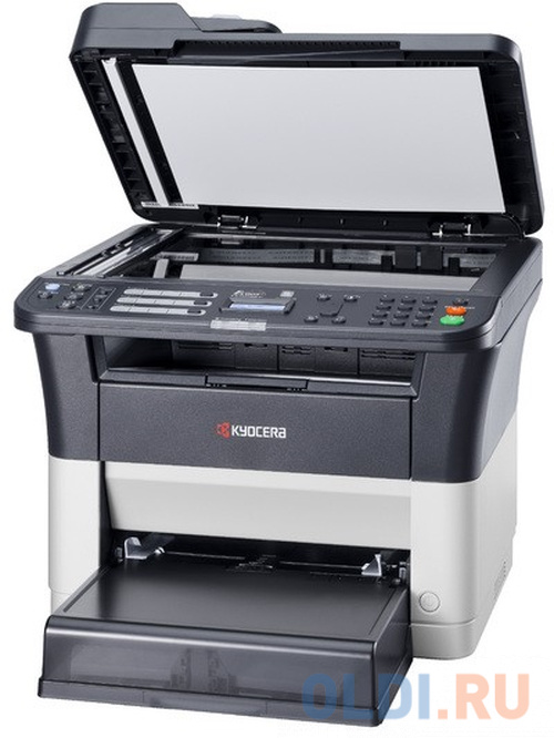 Kyocera FS-1125MFP, P/C/S/F, ч/б лазерный, A4, 25 стр/мин, 1800x600 dpi, 64 Мб, USB 2.0, Network, лоток 250 л., Duplex, автопод., старт.тонер 1000 стр