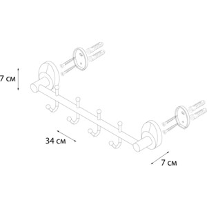 Планка с 4 крючками Fixsen Europa (FX-21805-4) в Москвe