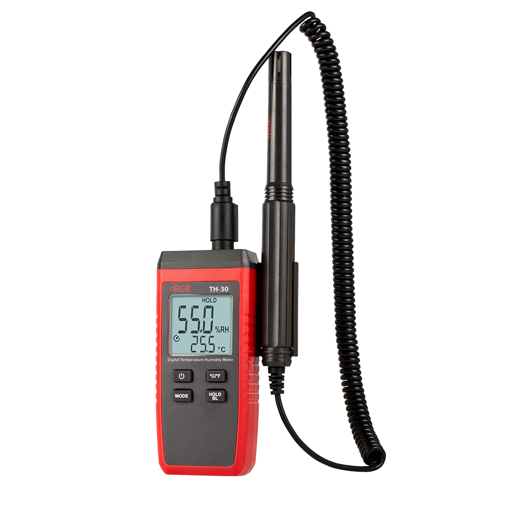 Термогигрометр RGK TH-30, черный/красный (776325)