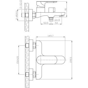 Смеситель для ванны Agger Gorgeous (A0210000) в Москвe