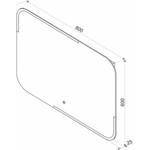 Зеркало Alcora El Patio Led 80x60 сенсорный выключатель (ЗЛП193 Super Pack)