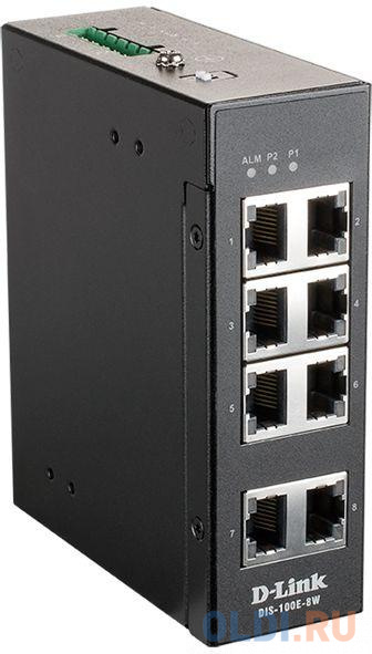 D-Link DIS-100E-8W/A1A Промышленный неуправляемый коммутатор с 8 портами 10/100Base-TX, функцией энергосбережения и поддержкой QoS в Москвe