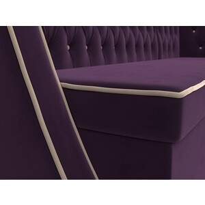 Кухонный угловой диван АртМебель Лофт велюр фиолетовый правый угол