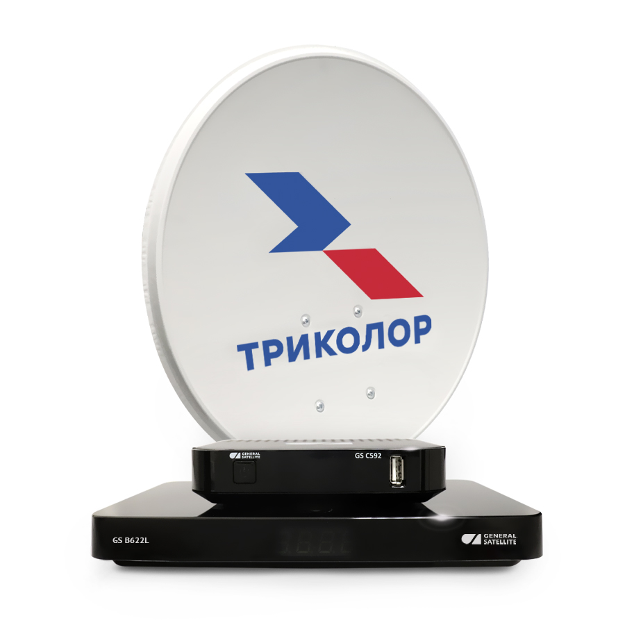 Комплект спутникового телевидения Триколор Ultra HD GS B622L и С592 черный в Москвe