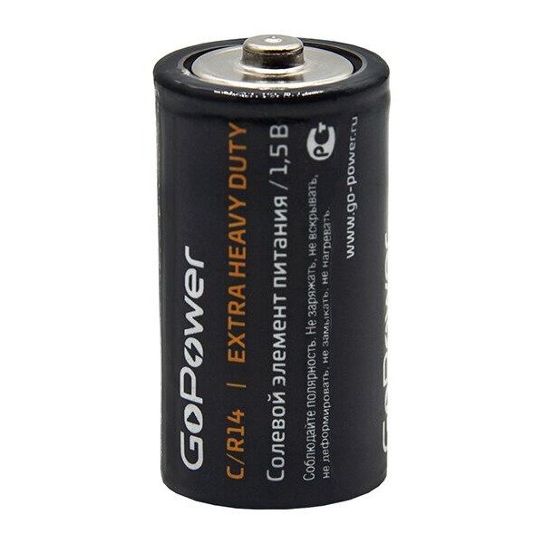 Батарейка GoPower R14 C Shrink 2 Heavy Duty 1.5V (2/24/288)