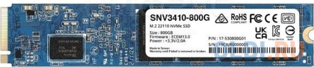 SSD SYNOLOGY 800Гб M.2 Наличие PCIE NVMe Скорость записи 750 Мб/сек. Скорость чтения 3100 Мб/сек. 2.2mm TBW 1022 Тб Время наработки на отказ 1800000 ч