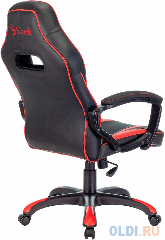 Кресло игровое A4TECH Bloody GC-250, на колесиках, эко.кожа/ткань, черный/красный