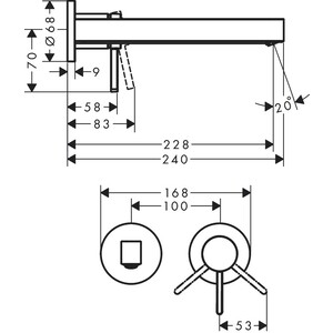 Смеситель для раковины Hansgrohe Finoris для механизма 13622180, матовый черный (76050670)