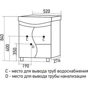 Тумба под раковину Mixline Классик 46х27 белая (4640030867257) в Москвe