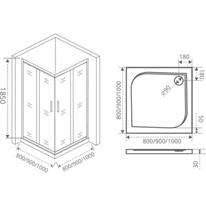 Душевой уголок Good Door Neo CR 80x80 прозрачный, хром (CR-80-C-CH)