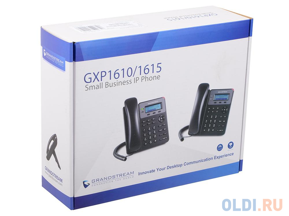 Телефон IP Grandstream GXP-1615 2 линии 1 SIP-аккаунта 2x10/100Mbps LCD (Аналог телефона VoIP Yealink SIP-T19P E2, 1 линия, PoE)