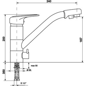 Смеситель для кухни Mixline ML-GS05 черный 308 (4620031444282) в Москвe