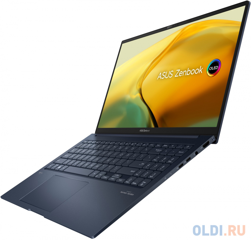 Ноутбук Asus Zenbook 15 UM3504DA-MA432 Ryzen 5 7535U 16Gb SSD512Gb AMD Radeon 15.6" OLED 2.8K (2880x1620) noOS blue WiFi BT Cam Bag (90NB1161-M00