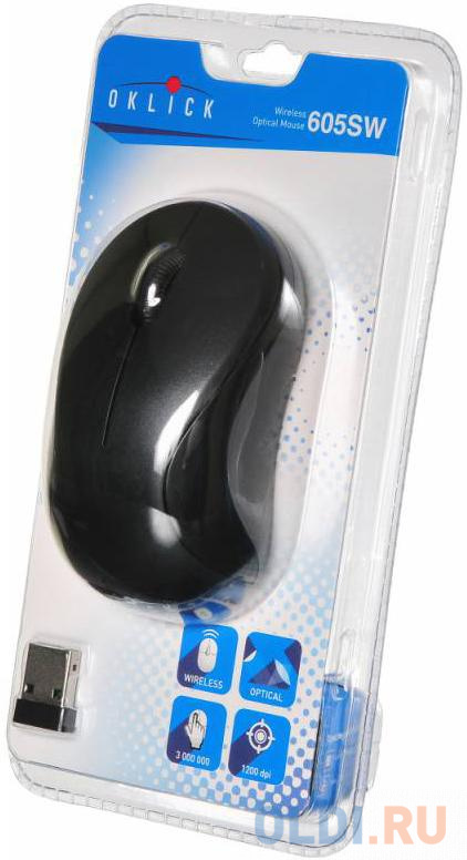 Мышь беспроводная Oklick 605SW чёрный USB