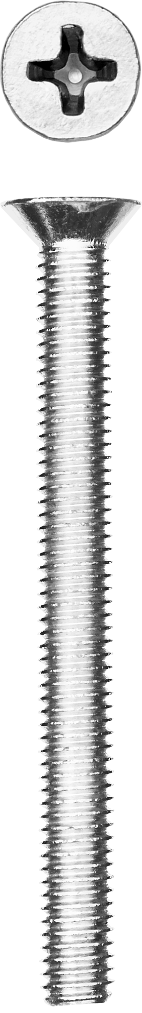Винт с потайной головкой Зубр 303116-04-040, М4, 4 см, 965 DIN, 4 мм, оцинкованная сталь, 10 шт., фасовка (303116-04-040)