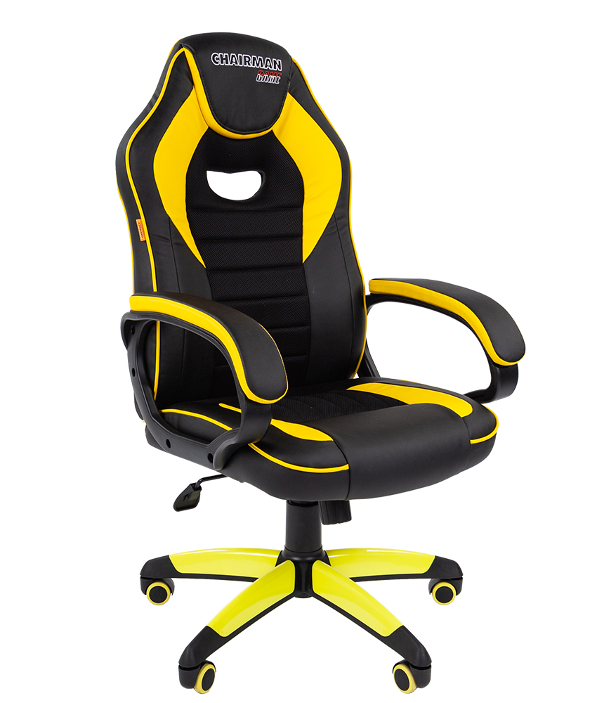 Кресло игровое Chairman game 16 черный/желтый (00-07028514)